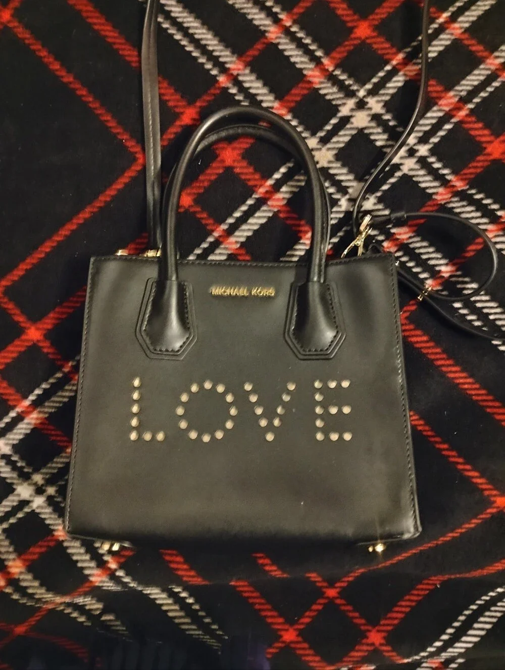 Rare & HTF Like New Mini Black Michael Kors Leather Love Satchel